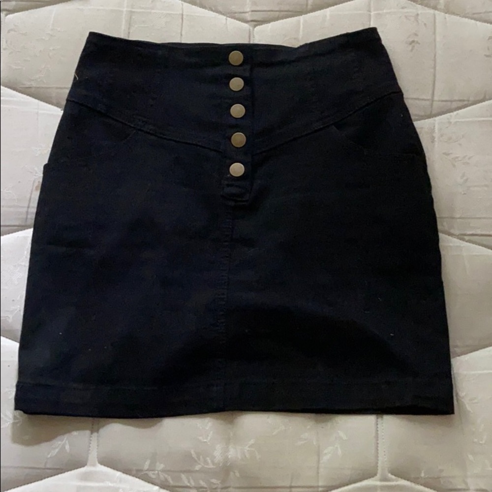 Black mini skirt